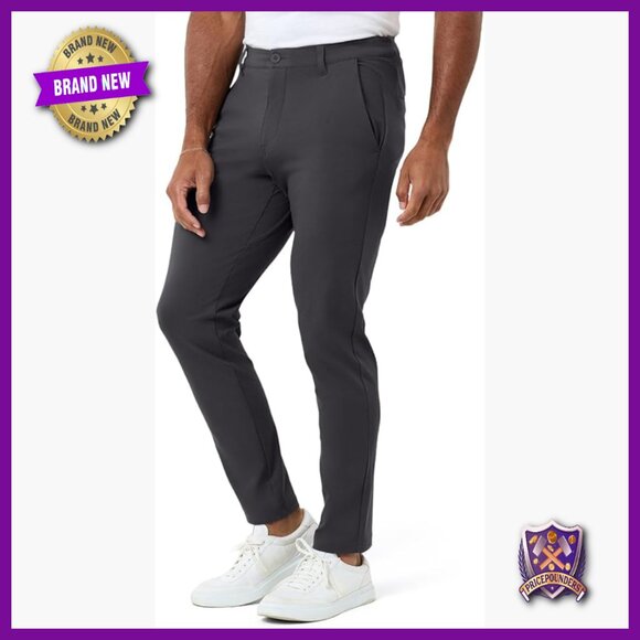 Slim Fit Stretch Chinos with Hidden Zipper Pockets 30